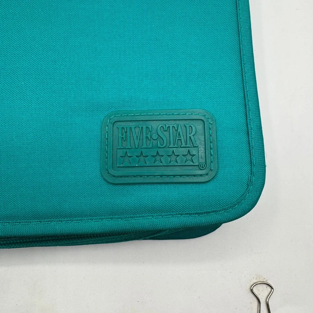 Mead Five Star Zipper Binder Teal Vintage 1991 First Gear 29058 Read